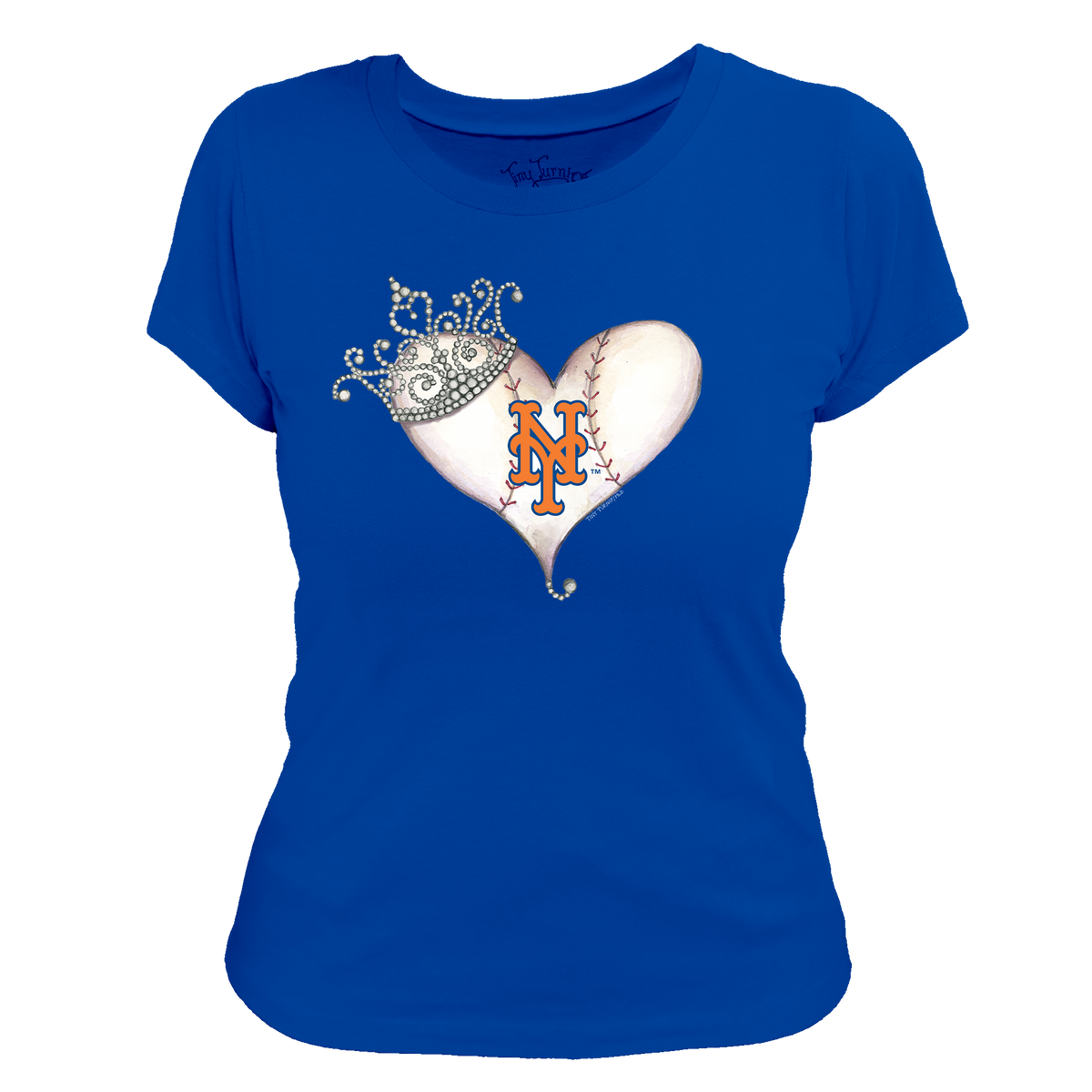 New York Mets Tiara Heart Tee Shirt - Tiny Turnip
