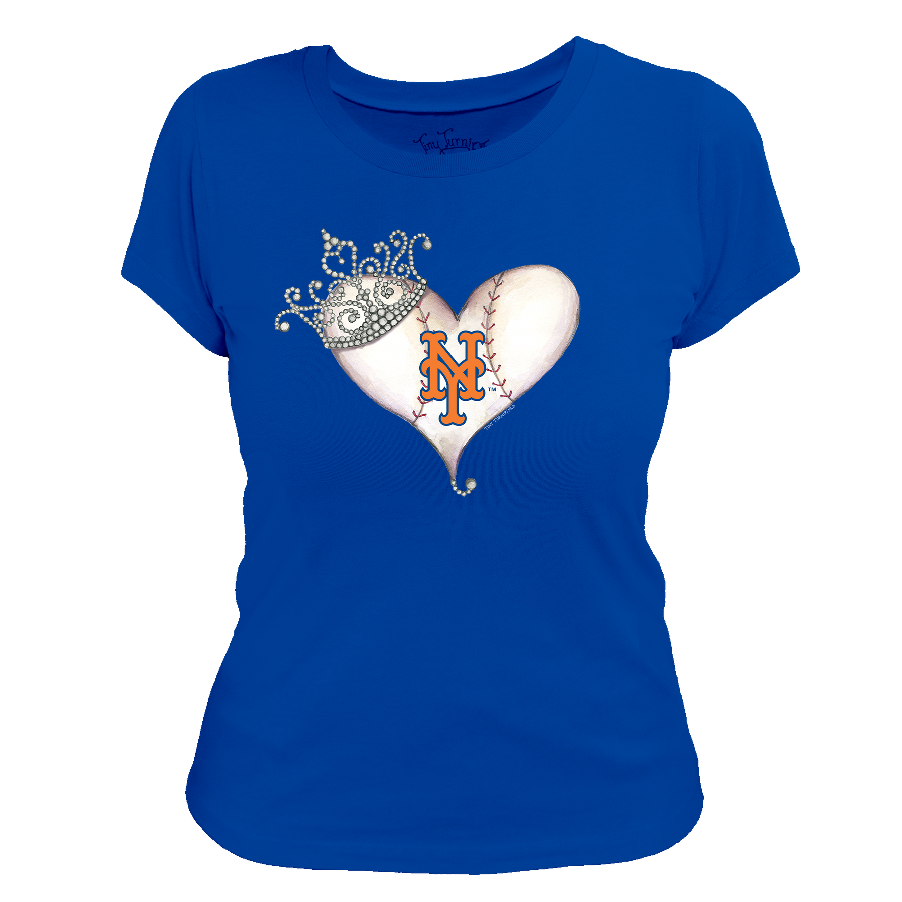 New York Mets Tiara Heart Tee Shirt - Tiny Turnip