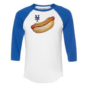 New York Mets Hot Dog 3/4 Royal Blue Sleeve Raglan