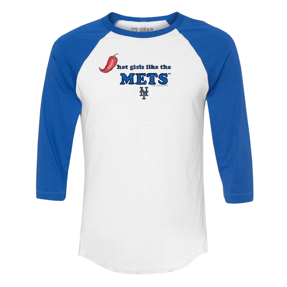 New York Mets Hot Girls 3/4 Royal Blue Sleeve Raglan
