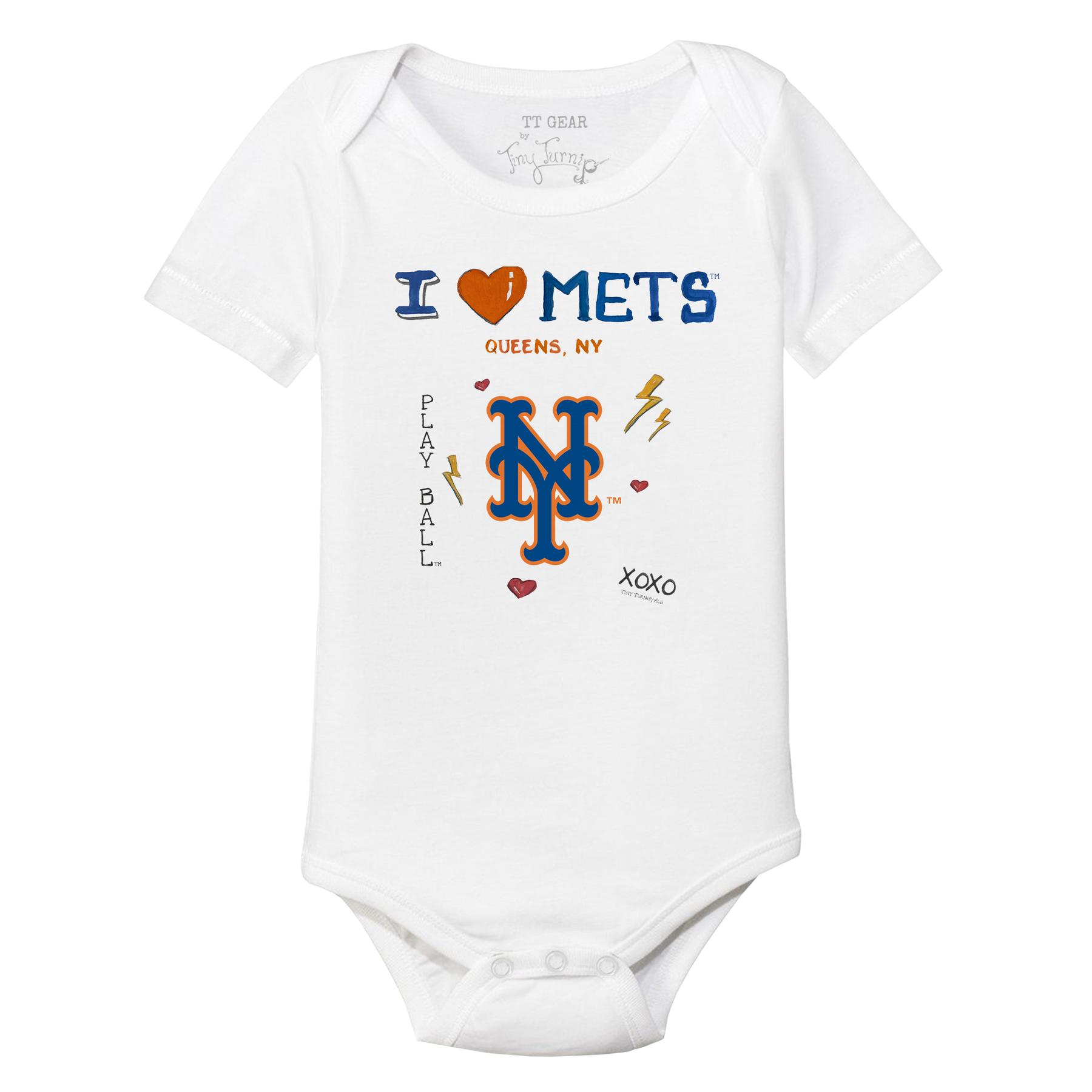 I Heart Mets Short Sleeve Snapper - Tiny Turnip