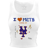 New York Mets I Heart Team Crop Tank - Tiny Turnip