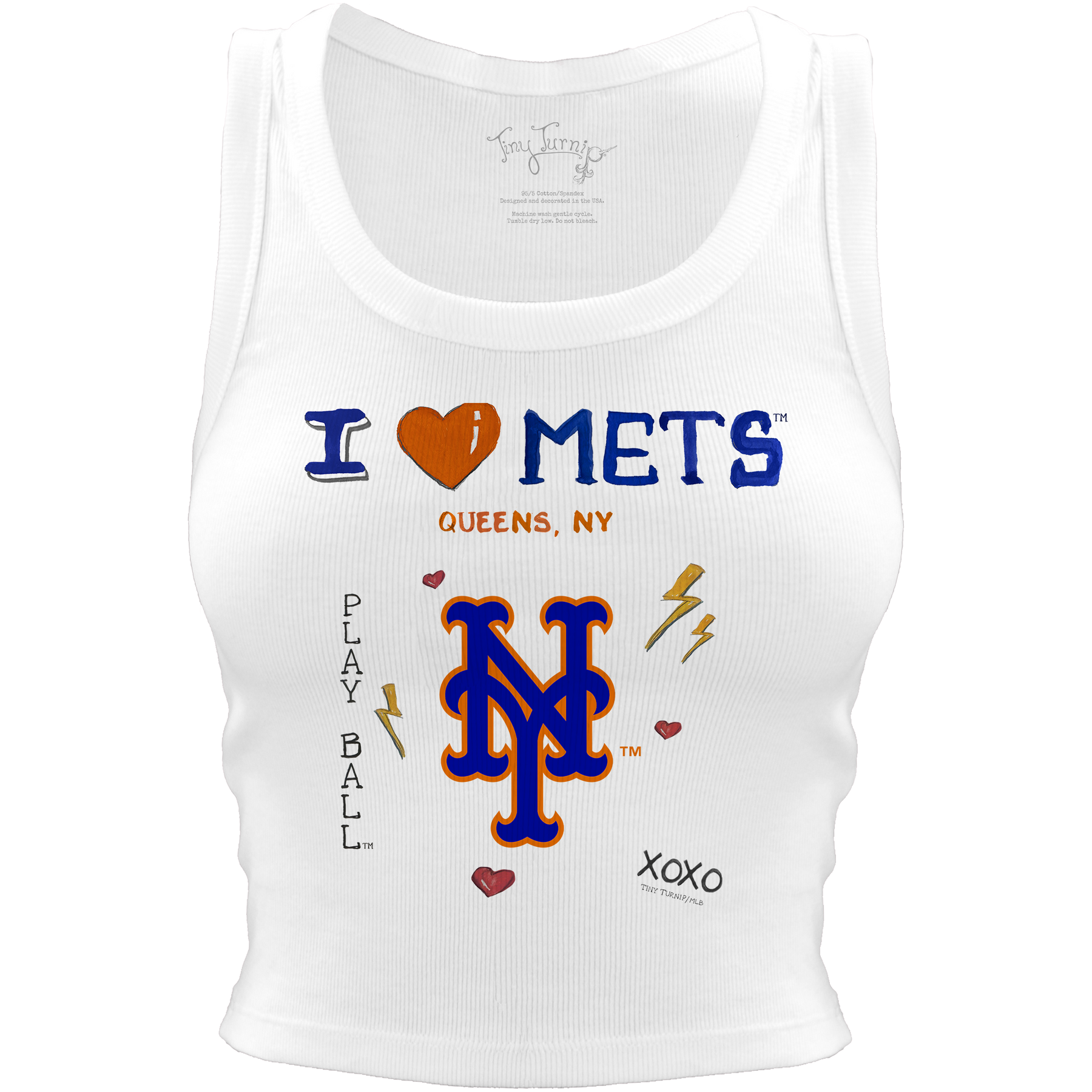 New York Mets I Heart Team Crop Tank - Tiny Turnip