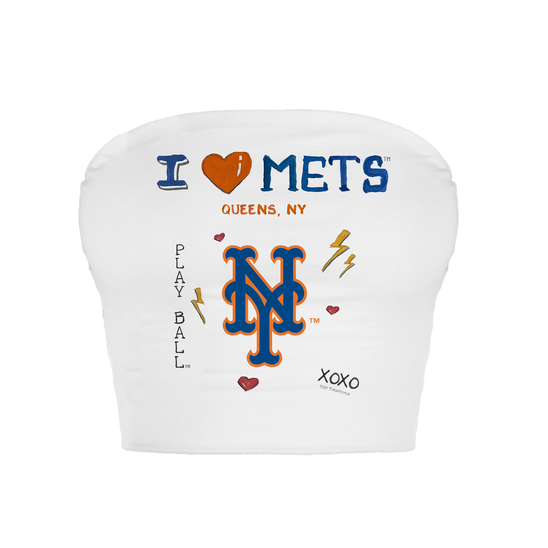 New York Mets I Heart Mets Crop Tube Top