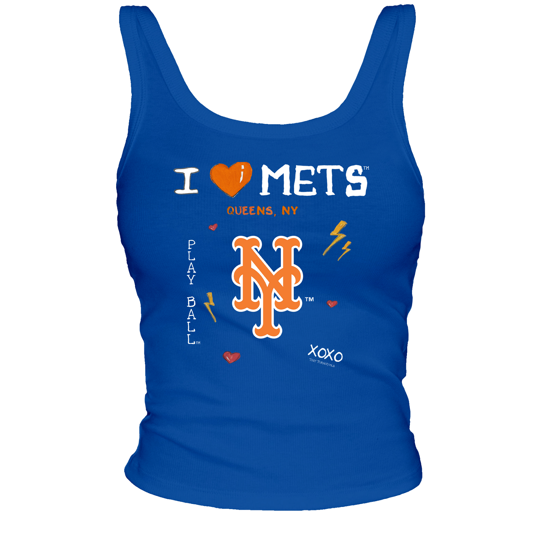 New York Mets I Heart Mets Ribbed Tank - Tiny Turnip