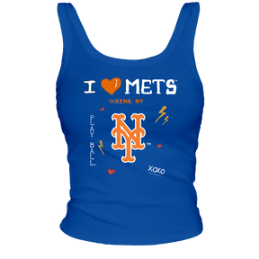 New York Mets I Heart Mets Ribbed Tank - Tiny Turnip