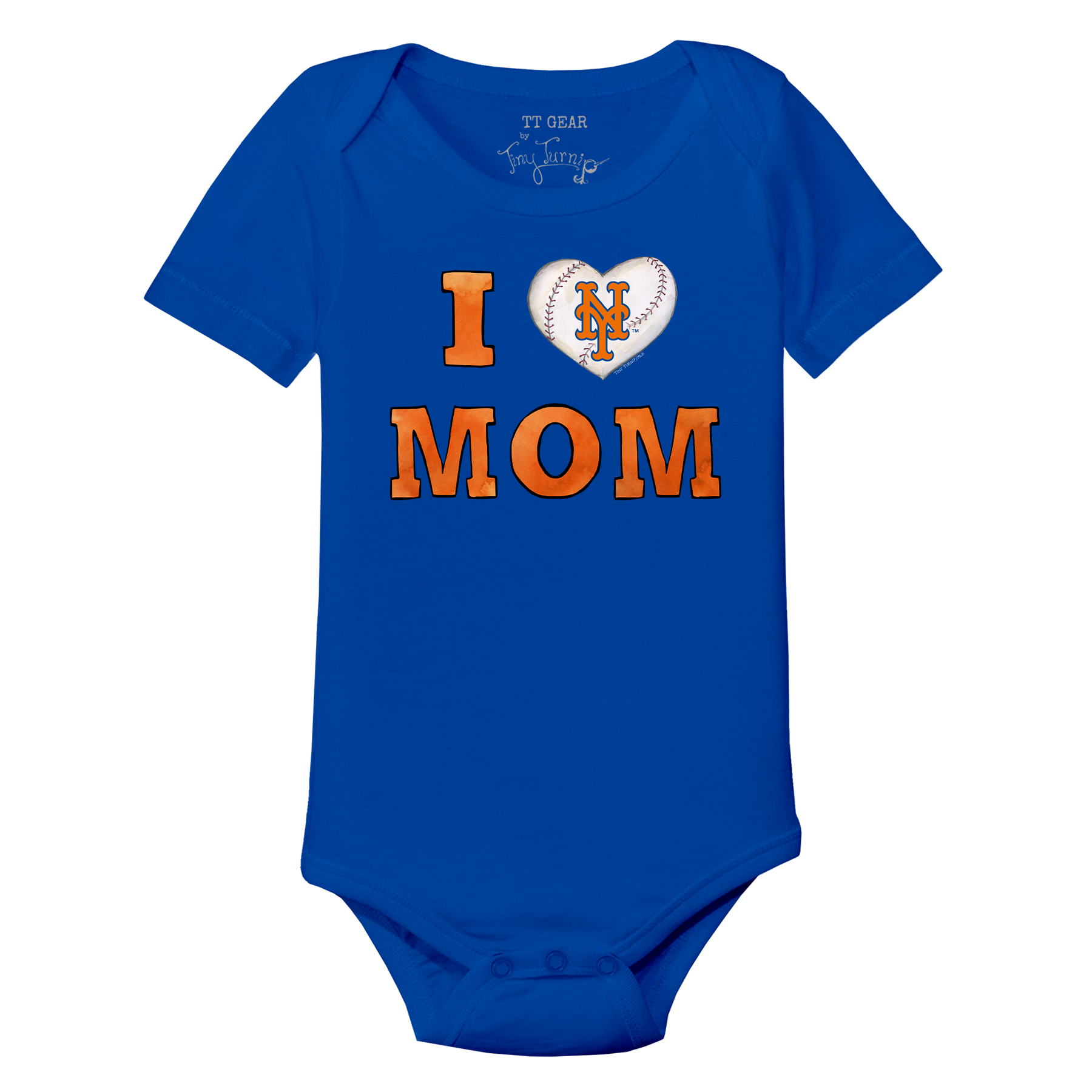 New York Mets I Love Mom Short Sleeve Snapper