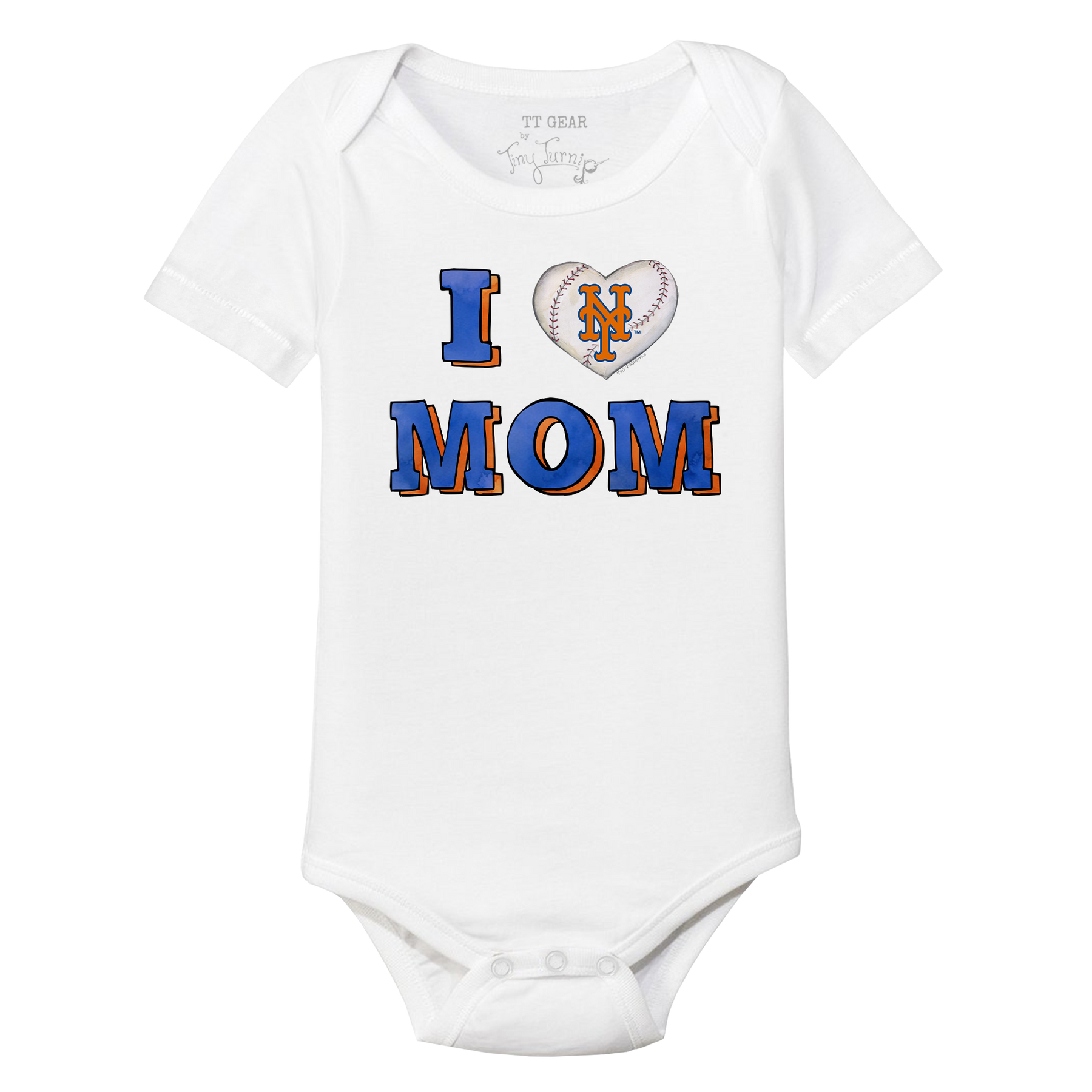 New York Mets I Love Mom Short Sleeve Snapper
