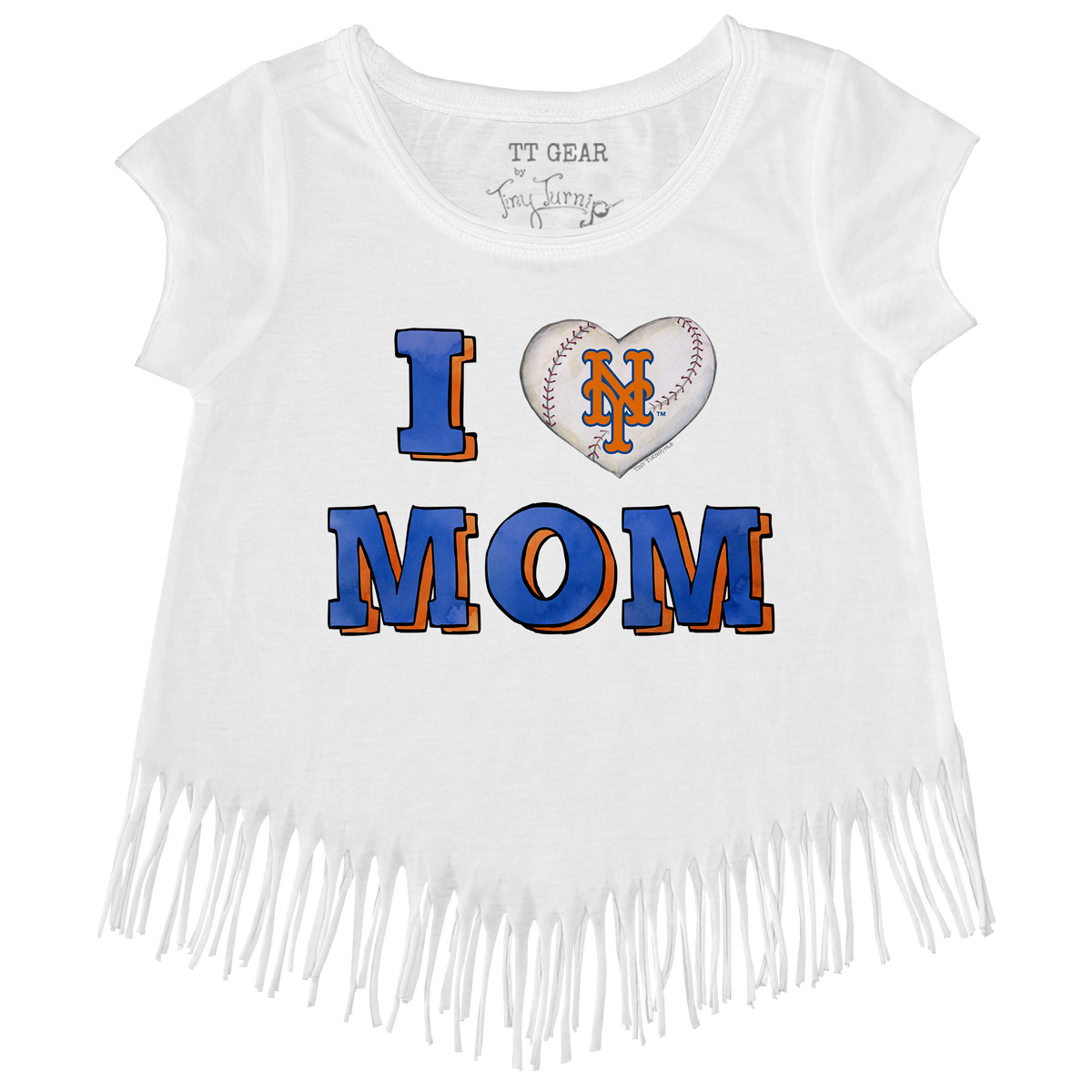New York Mets I Love Mom Fringe Tee