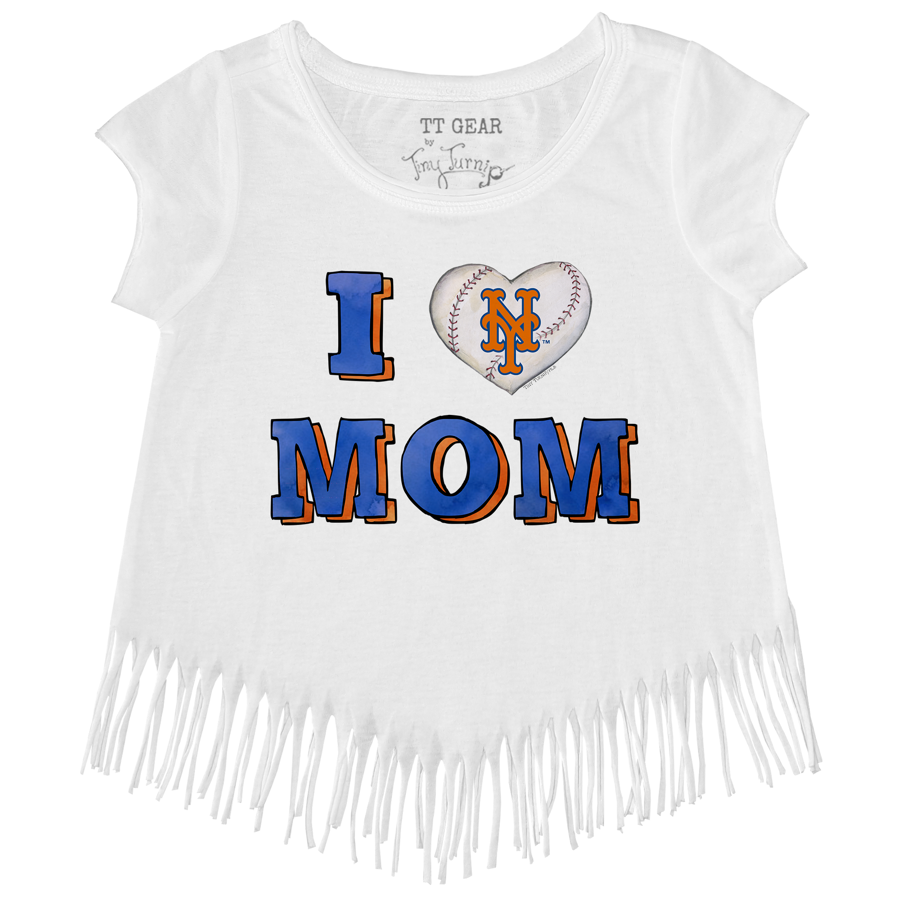 New York Mets I Love Mom Fringe Tee