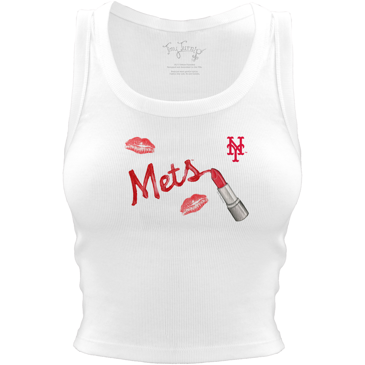 New York Mets Lipstick Crop Tank - Tiny Turnip