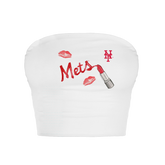 New York Mets Lipstick Crop Tube Top - Tiny Turnip