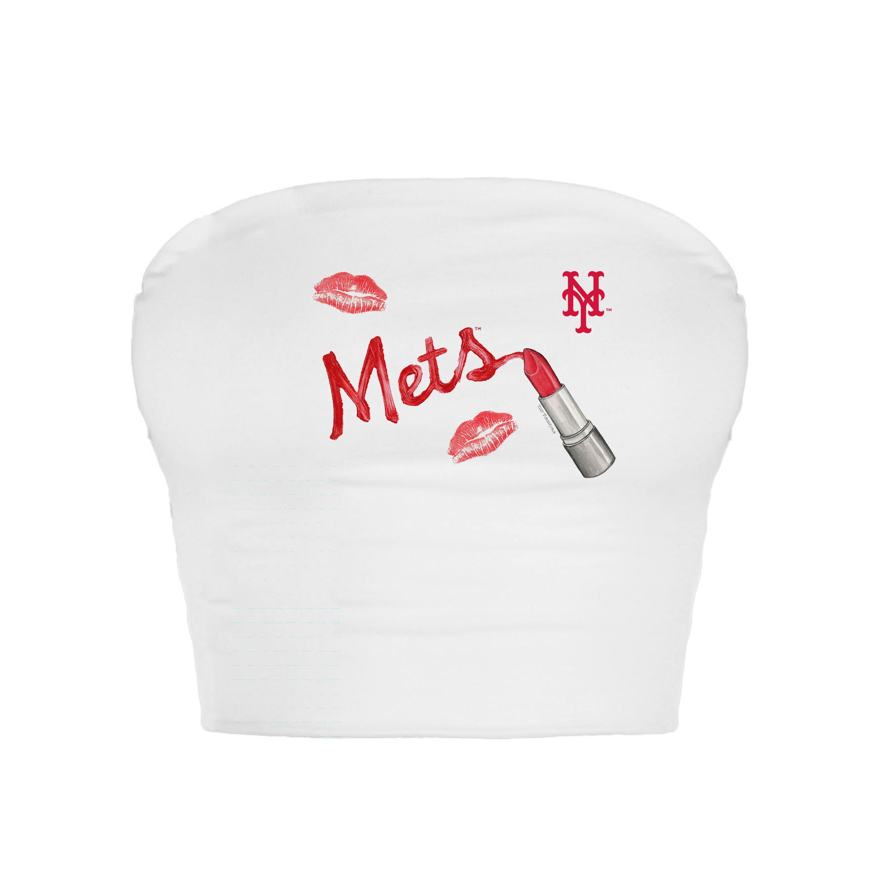 New York Mets Lipstick Crop Tube Top - Tiny Turnip