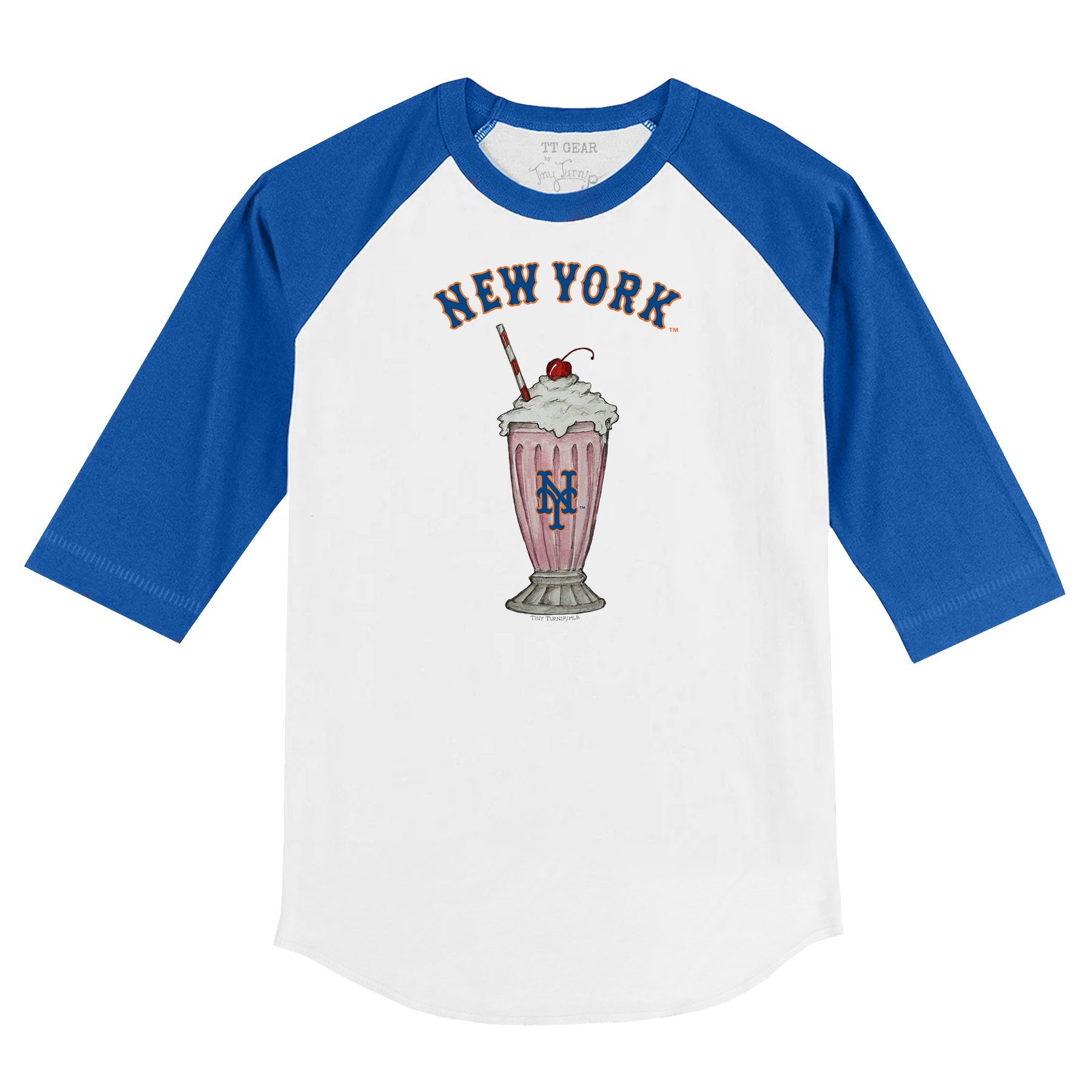 New York Mets Milkshake 3/4 Royal Blue Sleeve Raglan