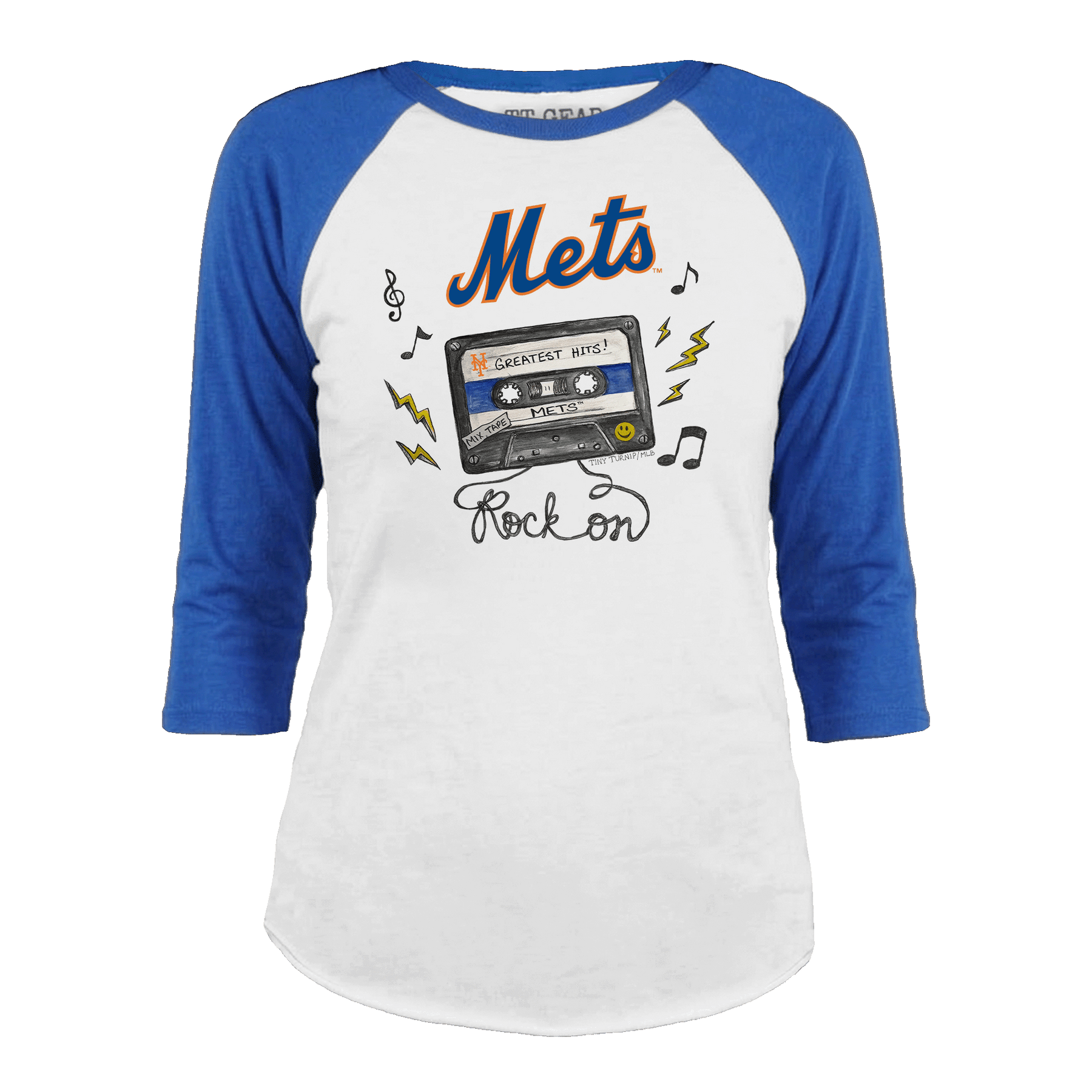 New York Mets Mixtape 3/4 Royal Blue Sleeve Raglan
