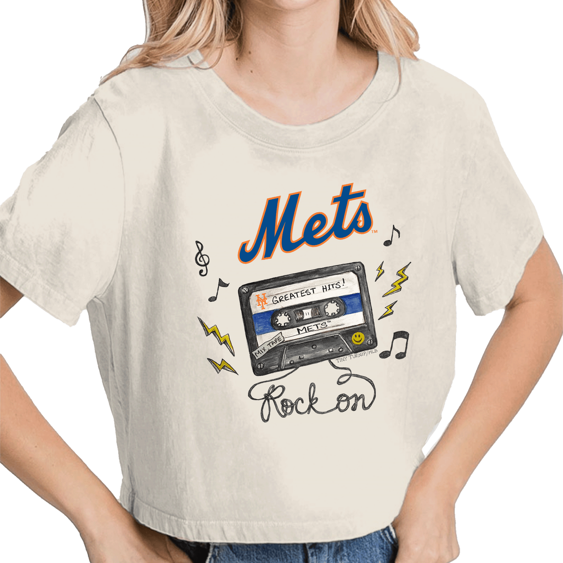 New York Mets Mixtape Vintage Crop Tee - Tiny Turnip