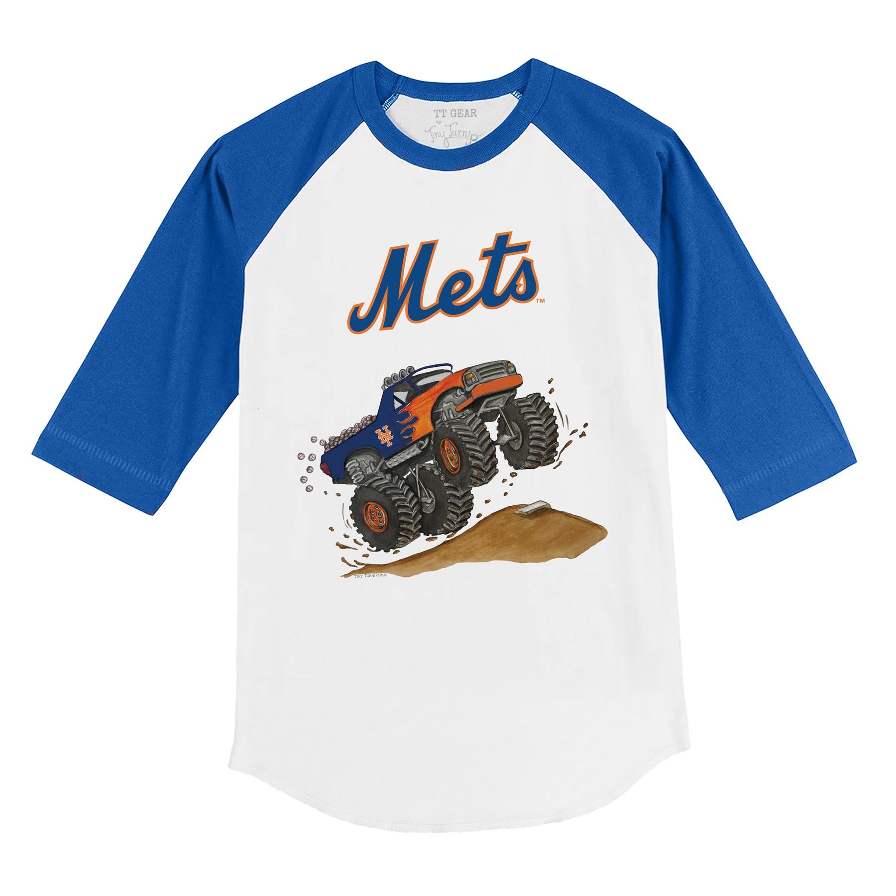 New York Mets Monster Truck 3/4 Royal Blue Sleeve Raglan