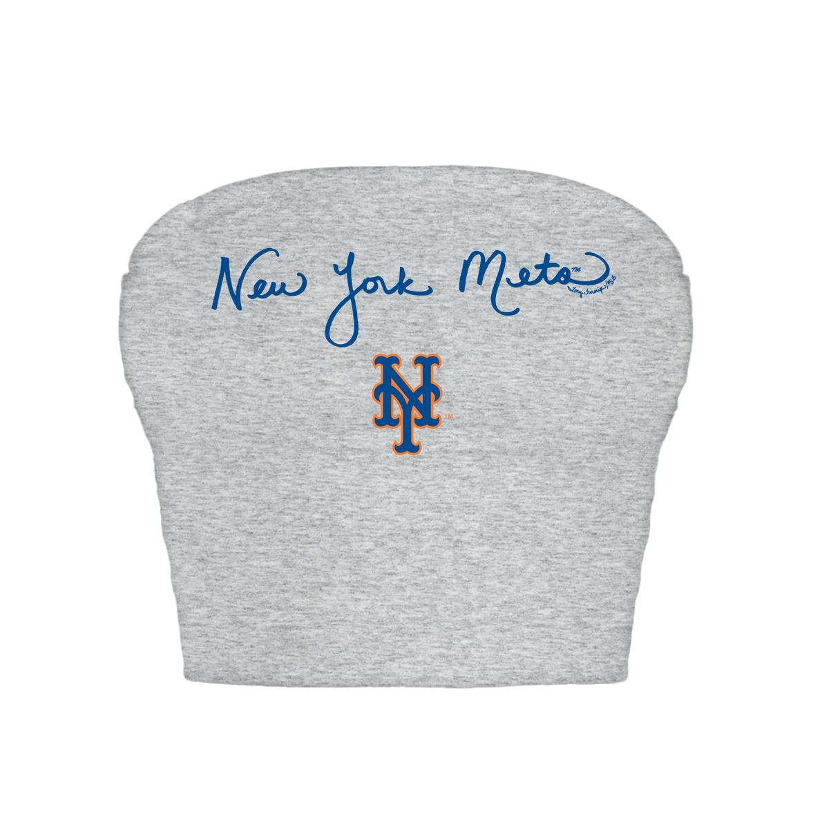 New York Mets Logo Script Crop Tube Top