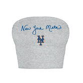 New York Mets Logo Script Crop Tube Top