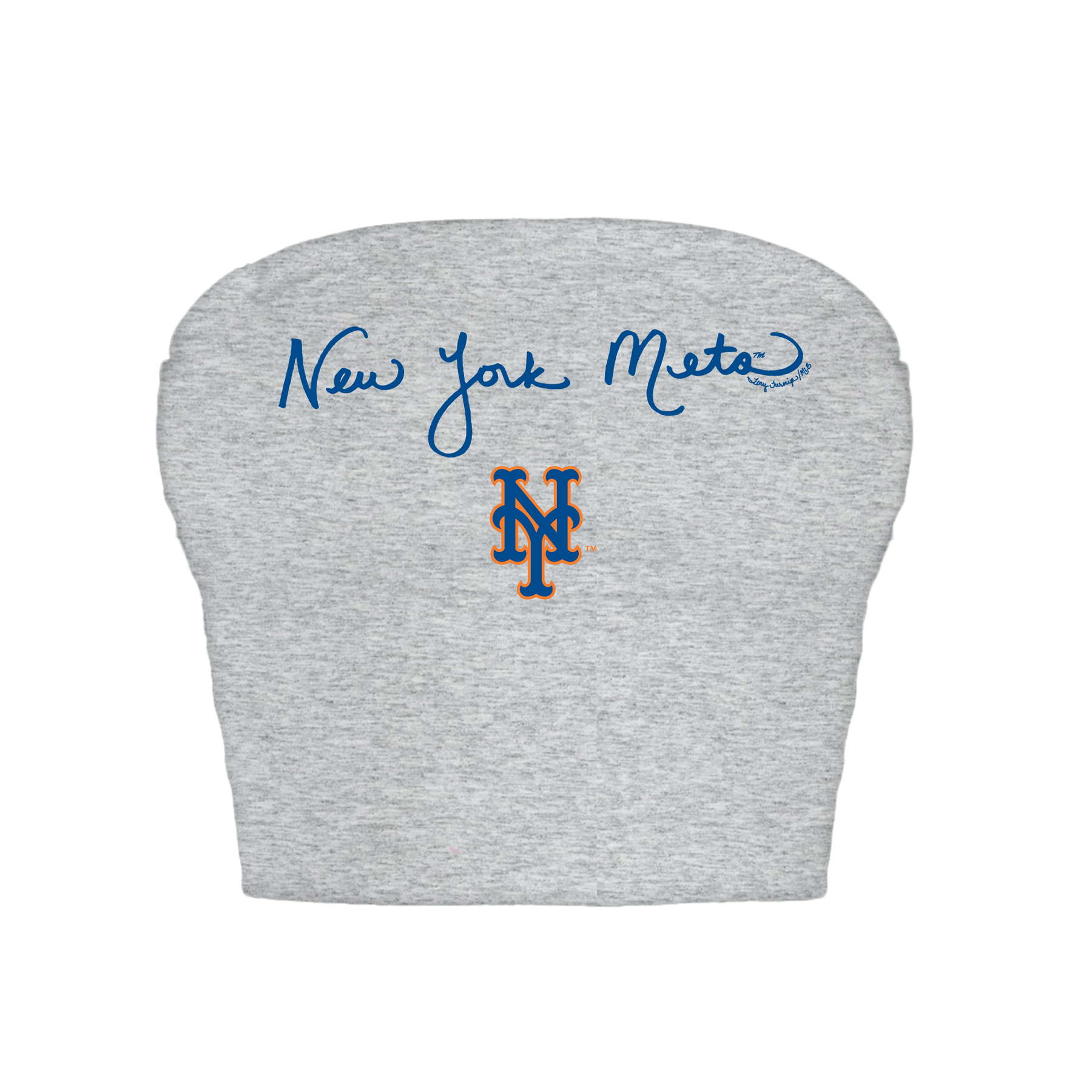 New York Mets Logo Script Crop Tube Top