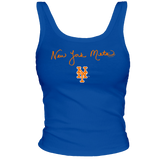 New York Mets Logo Script Ribbed Tank - Tiny Turnip