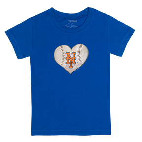 New York Mets Stitched Heart Kid's Tee Shirt - Tiny Turnip