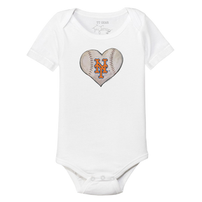 New York Mets Stitched Heart Short Sleeve Snapper - Tiny Turnip