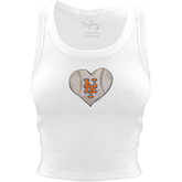 New York Mets Baseball Heart Crop Tank - Tiny Turnip
