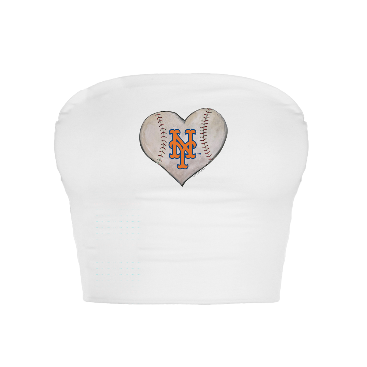 New York Mets Stitched Heart Crop Tube Top - Tiny Turnip