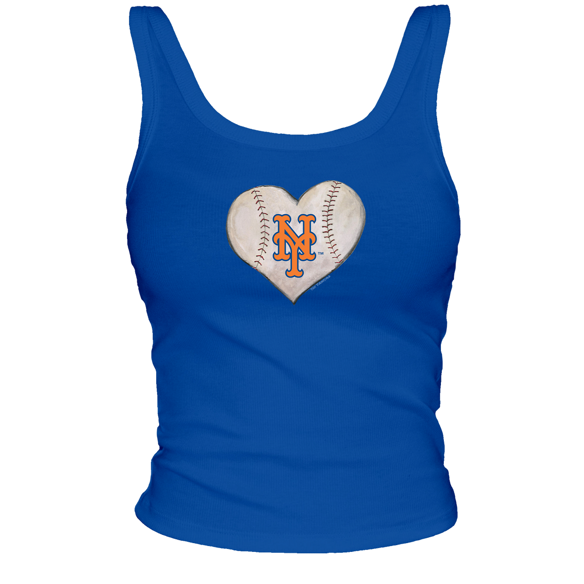 New York Mets Baseball Heart Ribbed Tank - Tiny Turnip