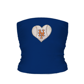 New York Mets Stitched Heart Tube Top - Tiny Turnip