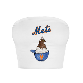 New York Mets Sundae Helmet Crop Tube Top - Tiny Turnip