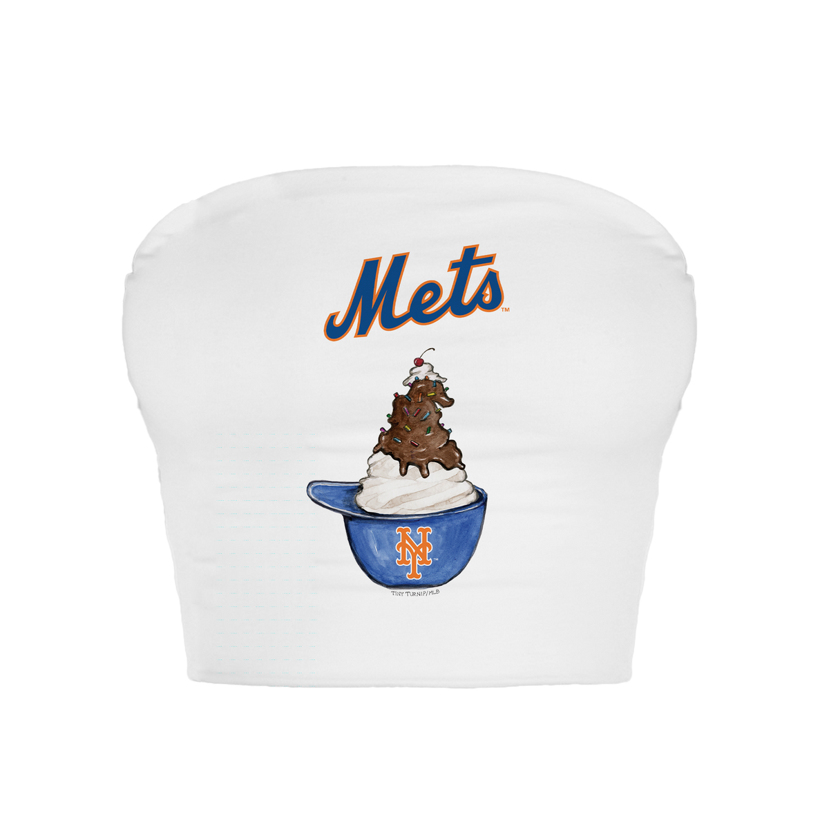 New York Mets Sundae Helmet Crop Tube Top - Tiny Turnip