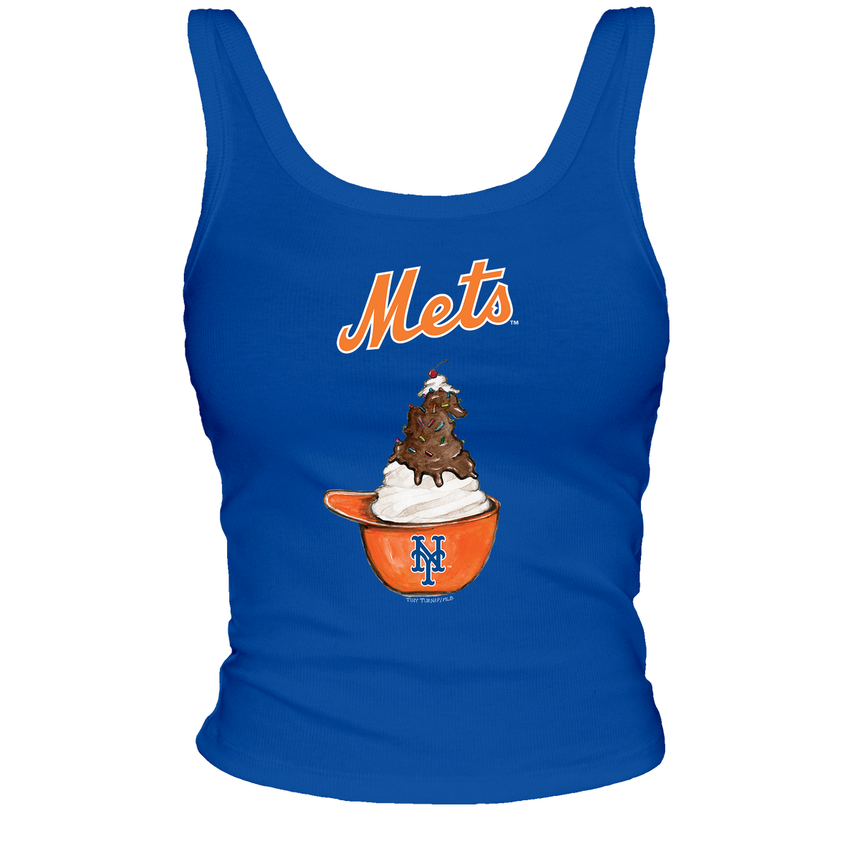 New York Mets Sundae Helmet Ribbed Tank - Tiny Turnip