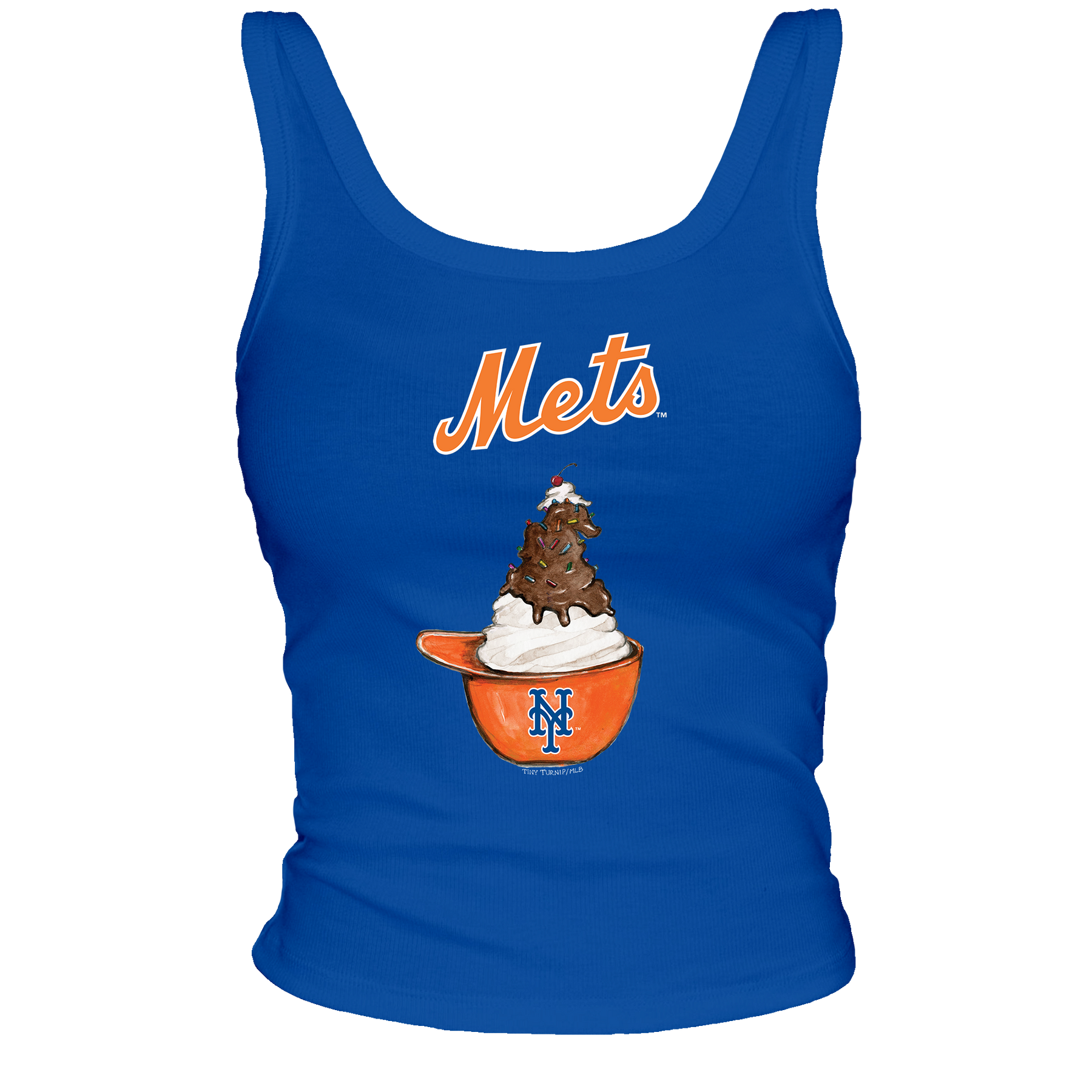 New York Mets Sundae Helmet Ribbed Tank - Tiny Turnip