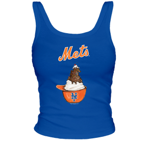 New York Mets Sundae Helmet Ribbed Tank - Tiny Turnip