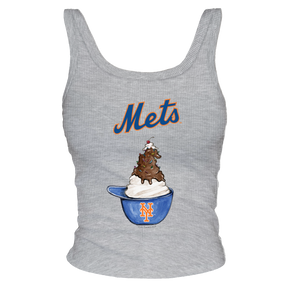 New York Mets Sundae Helmet Ribbed Tank - Tiny Turnip