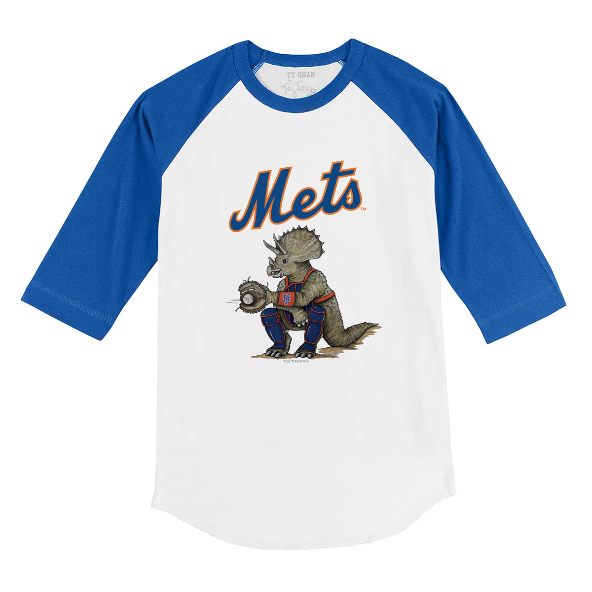 New York Mets Triceratops 3/4 Royal Blue Sleeve Raglan
