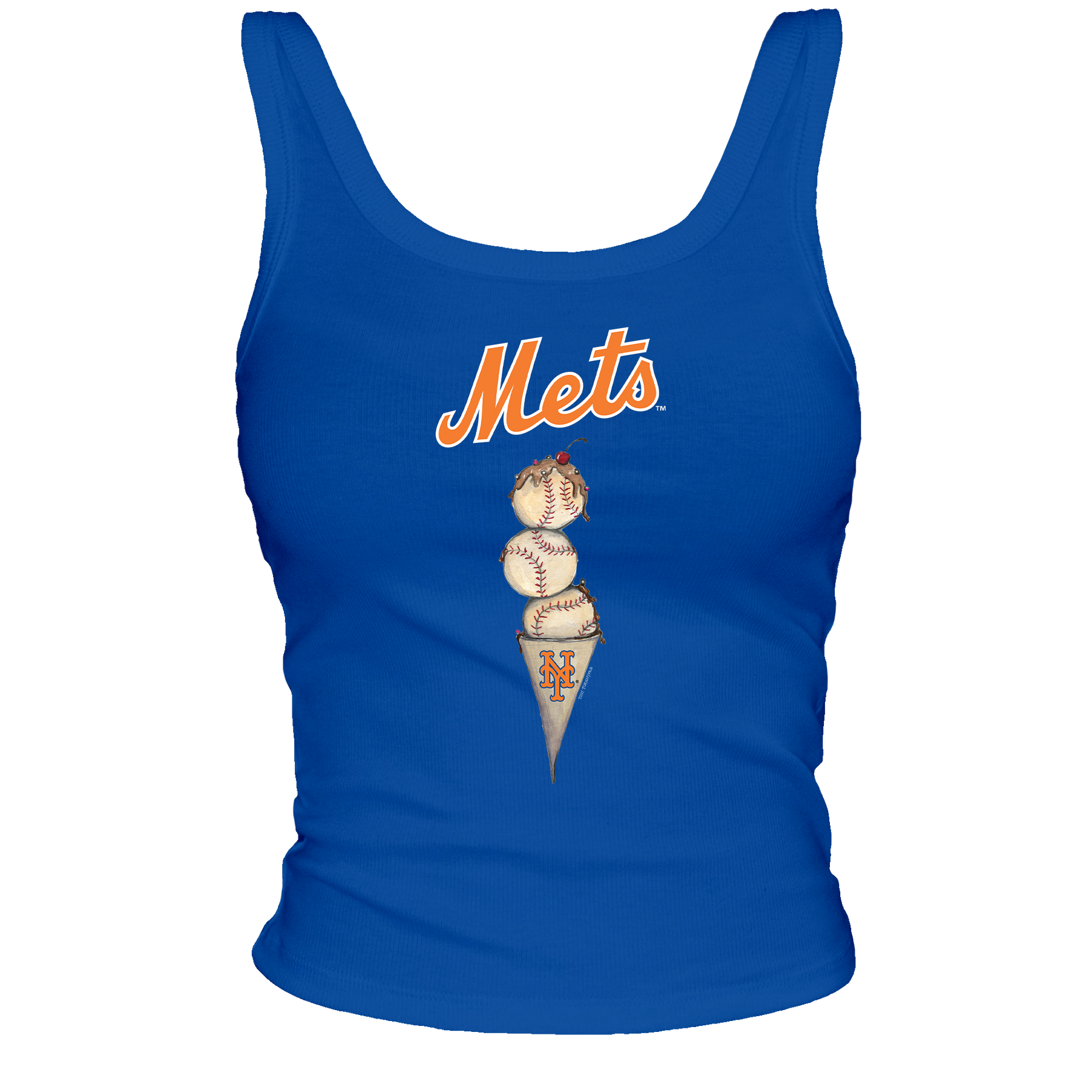 New York Mets Triple Scoop Ribbed Tank - Tiny Turnip