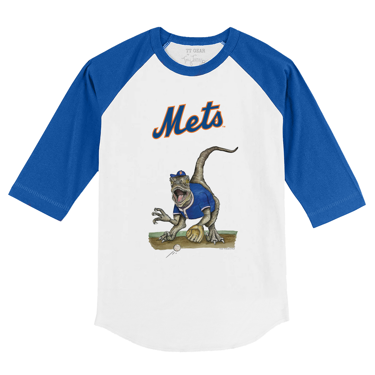 New York Mets Velociraptor 3/4 Royal Blue Sleeve Raglan