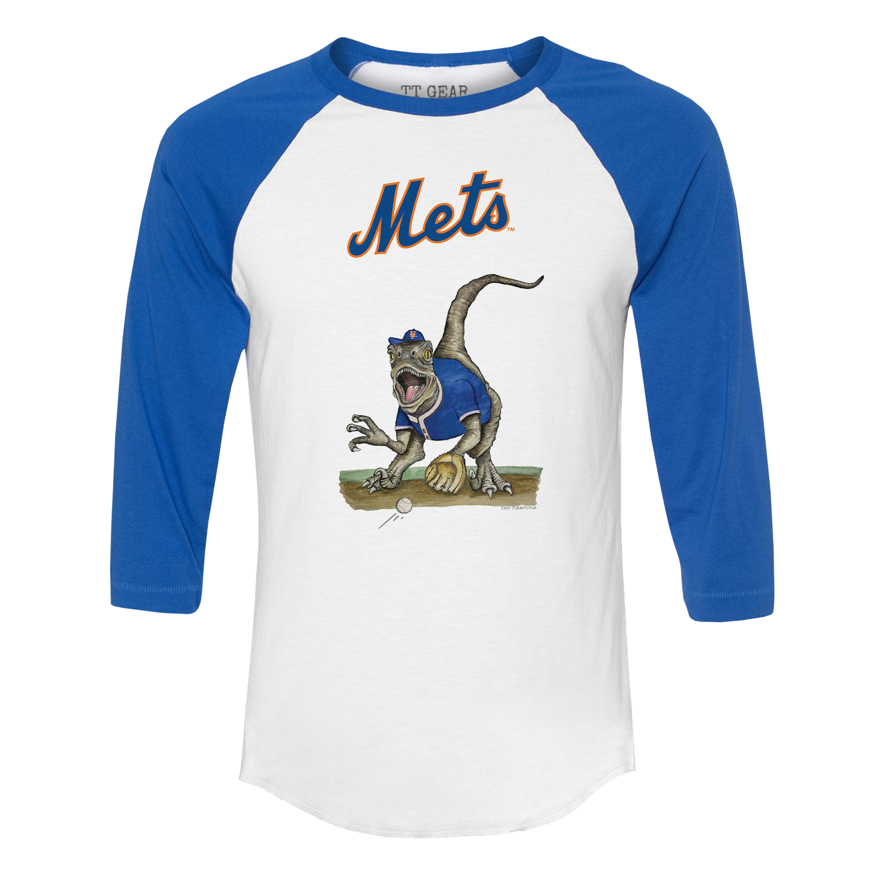 New York Mets Velociraptor 3/4 Royal Blue Sleeve Raglan