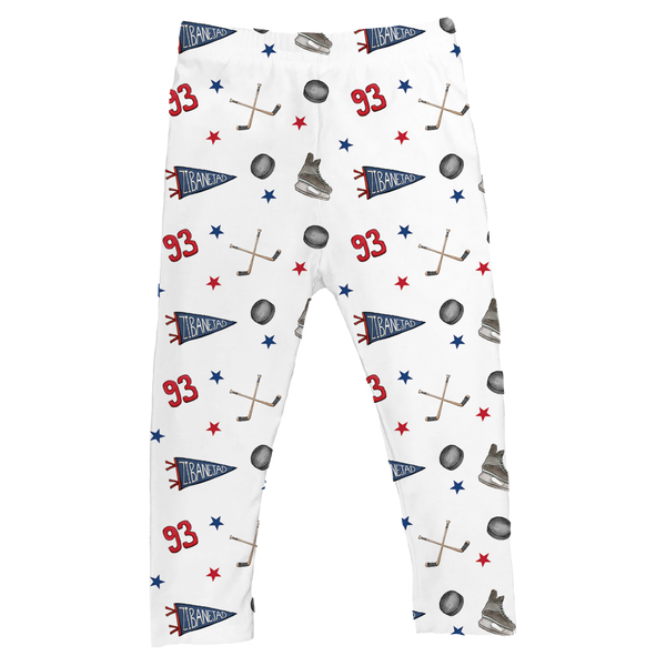 VIP NHL Pennant Collage w/ Name, Number - Leggings - Tiny Turnip