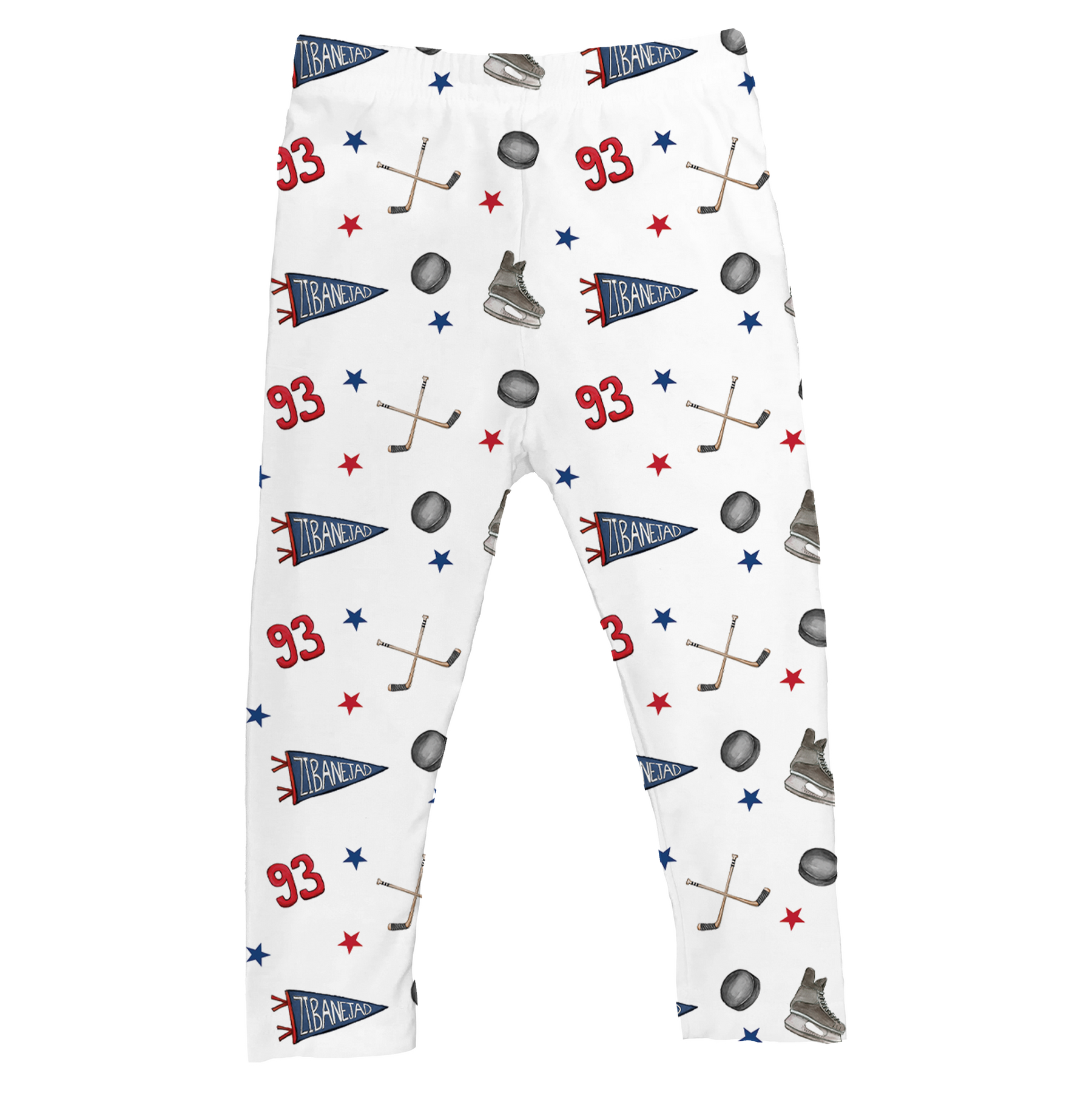 VIP NHL Pennant Collage w/ Name, Number - Leggings - Tiny Turnip