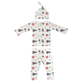 VIP NHL Pennant Collage w/ Name, Number - Long Sleeve Layette Set - Tiny Turnip