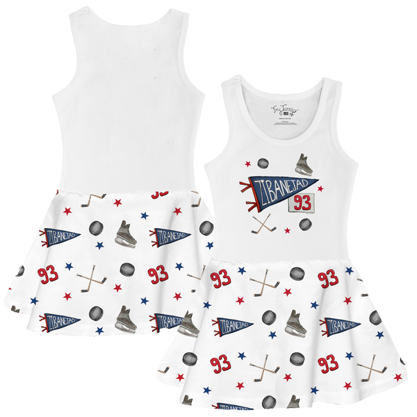 VIP Pennant Collage w/ Name, Number - Tank Swing Dress - Tiny Turnip