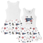 VIP Pennant Collage w/ Name, Number - Tank Swing Dress - Tiny Turnip