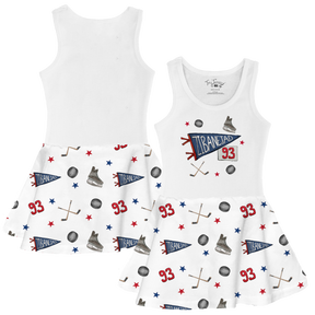 VIP Pennant Collage w/ Name, Number - Tank Swing Dress - Tiny Turnip