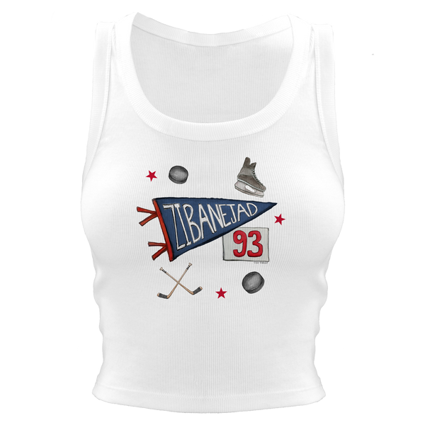 VIP Pennant Collage w/ Name, Number - Crop Tank - Tiny Turnip