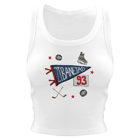 VIP Pennant Collage w/ Name, Number - Crop Tank - Tiny Turnip