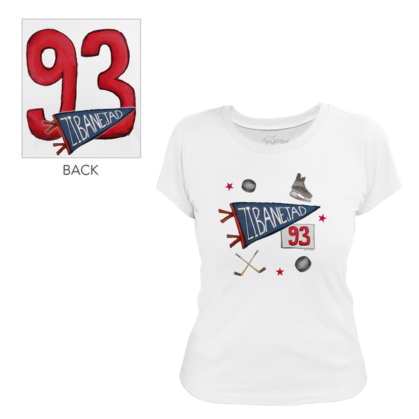 VIP NHL Pennant Collage w/ Name, Number - Women's Tee Shirt - Tiny Turnip